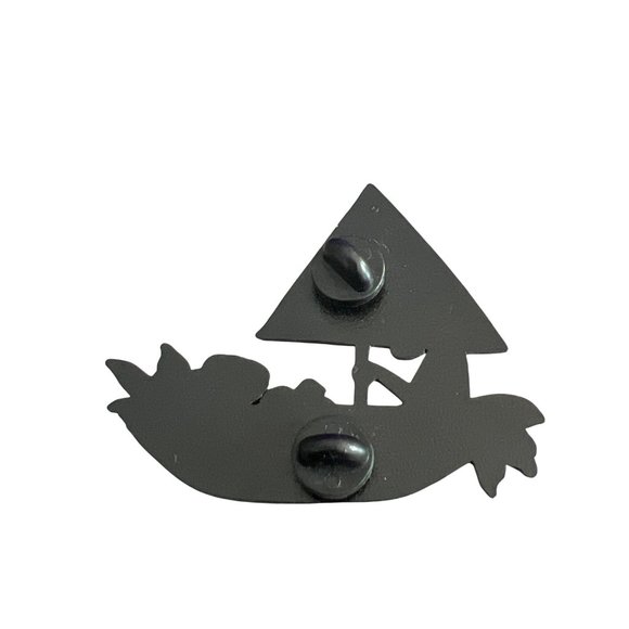 Colorful Sailboat Pin Brooch Woman Flowers Red Blue 2.5" x 2" NWOT - Picture 4 of 4